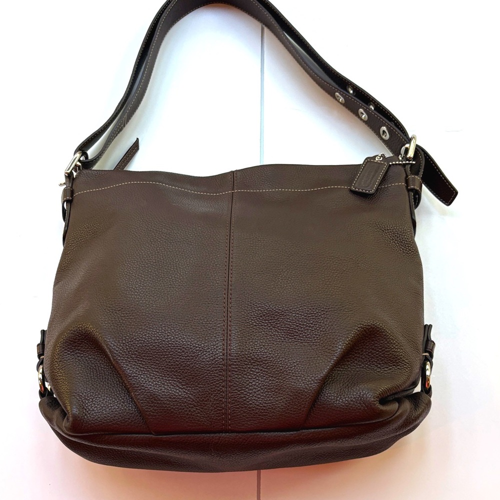 Classic Vintage Coach Brown Pebble Leather Slouchy Hobo Shoulder Bag